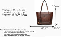 Large Capacity Causal Shoulder Bag Leather Tote