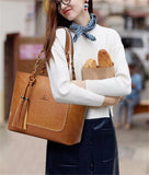 Large Capacity Causal Shoulder Bag Leather Tote