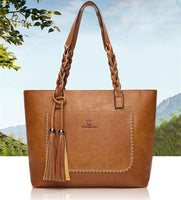 Large Capacity Causal Shoulder Bag Leather Tote