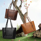 Large Capacity Causal Shoulder Bag Leather Tote