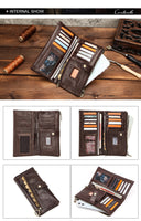 Long Wallet Men Genuine Leather