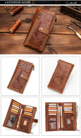 Long Wallet Men Genuine Leather