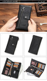 Long Wallet Men Genuine Leather