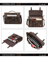 Leather Shoulder Messenger Bags For 14 inch Laptop