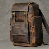 Men Genuine Leather Backpack - Travel Bag