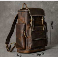 Men Genuine Leather Backpack - Travel Bag