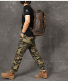 Men Genuine Leather Backpack - Travel Bag