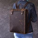 Backpack For Men Leather Shoulder Bag