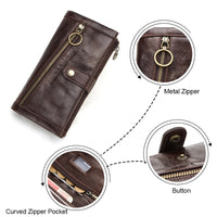 Long Wallet Men Genuine Leather