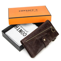 Long Wallet Men Genuine Leather