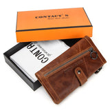 Long Wallet Men Genuine Leather