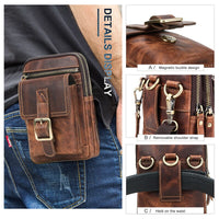 Pure Leather Men Crossbody Bag