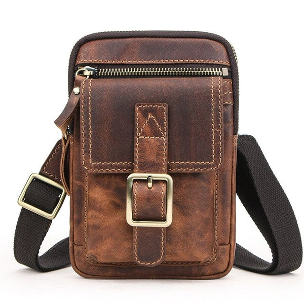 Pure Leather Men Crossbody Bag