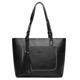 Large Capacity Causal Shoulder Bag Leather Tote