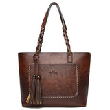 Large Capacity Causal Shoulder Bag Leather Tote