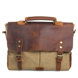 Waxed Canvas Messenger Bag Pure Leather