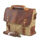 Waxed Canvas Messenger Bag Pure Leather