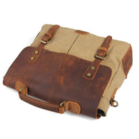 Waxed Canvas Messenger Bag Pure Leather