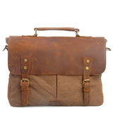 Waxed Canvas Messenger Bag Pure Leather