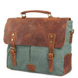 Waxed Canvas Messenger Bag Pure Leather