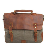 Waxed Canvas Messenger Bag Pure Leather