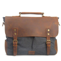 Waxed Canvas Messenger Bag Pure Leather